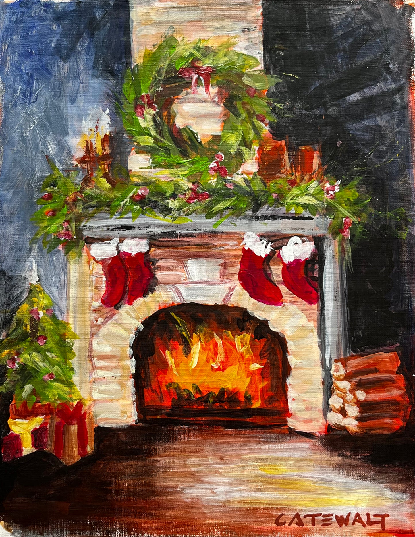 Festive fireplace