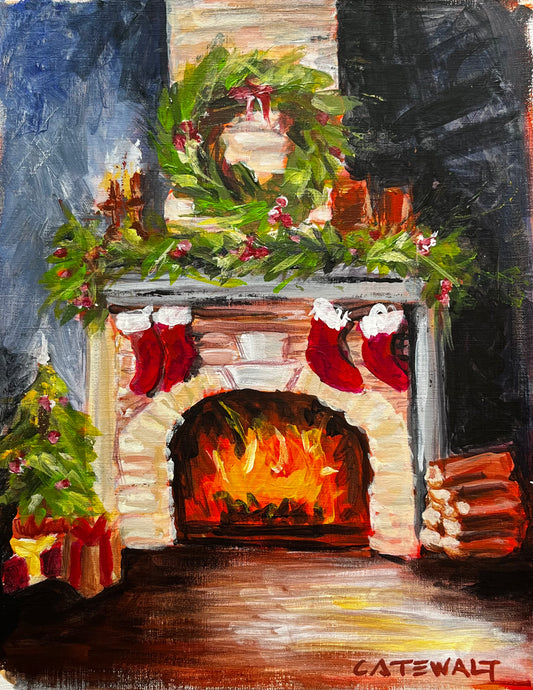 Festive fireplace