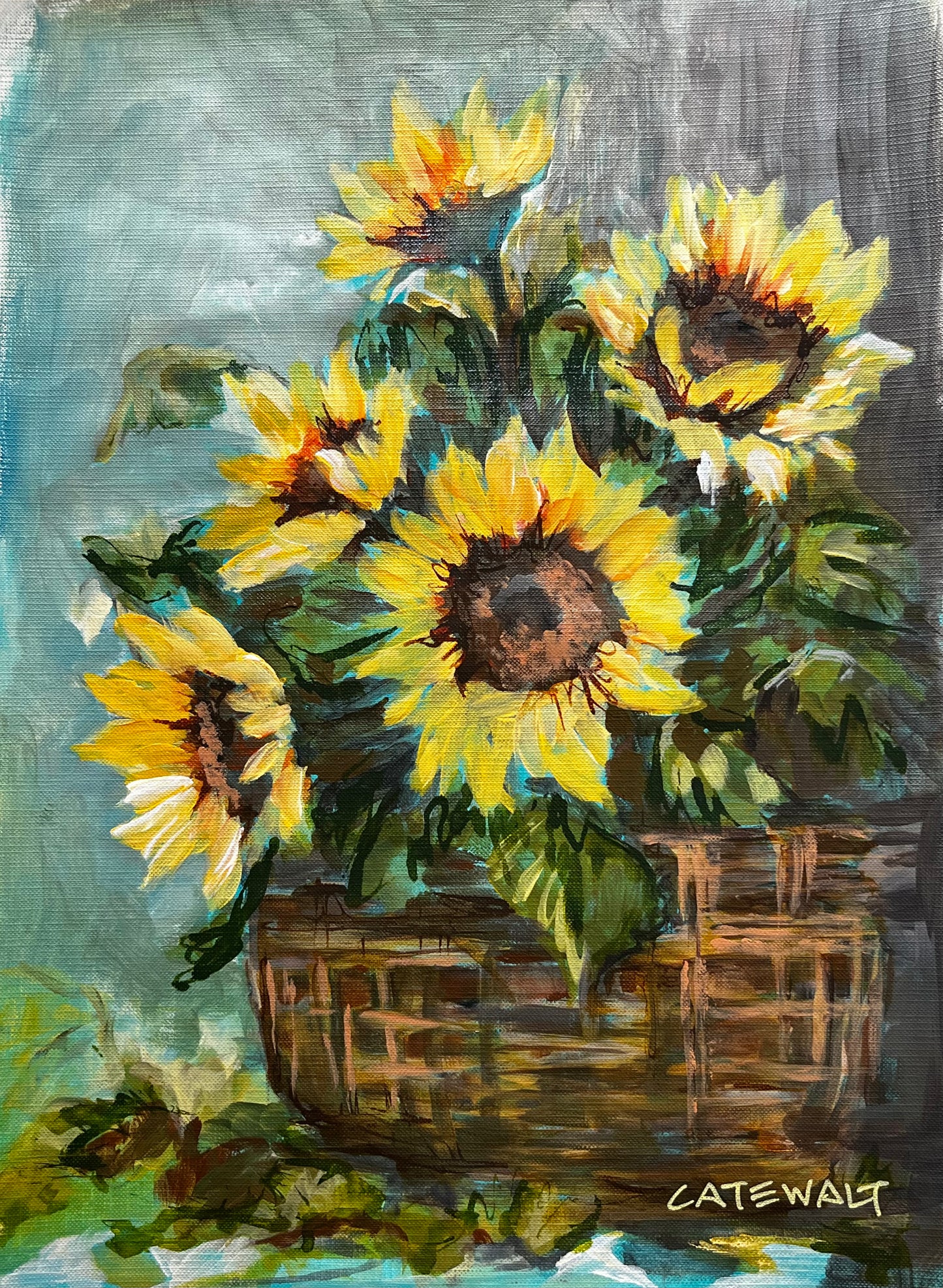 Sunflower basket